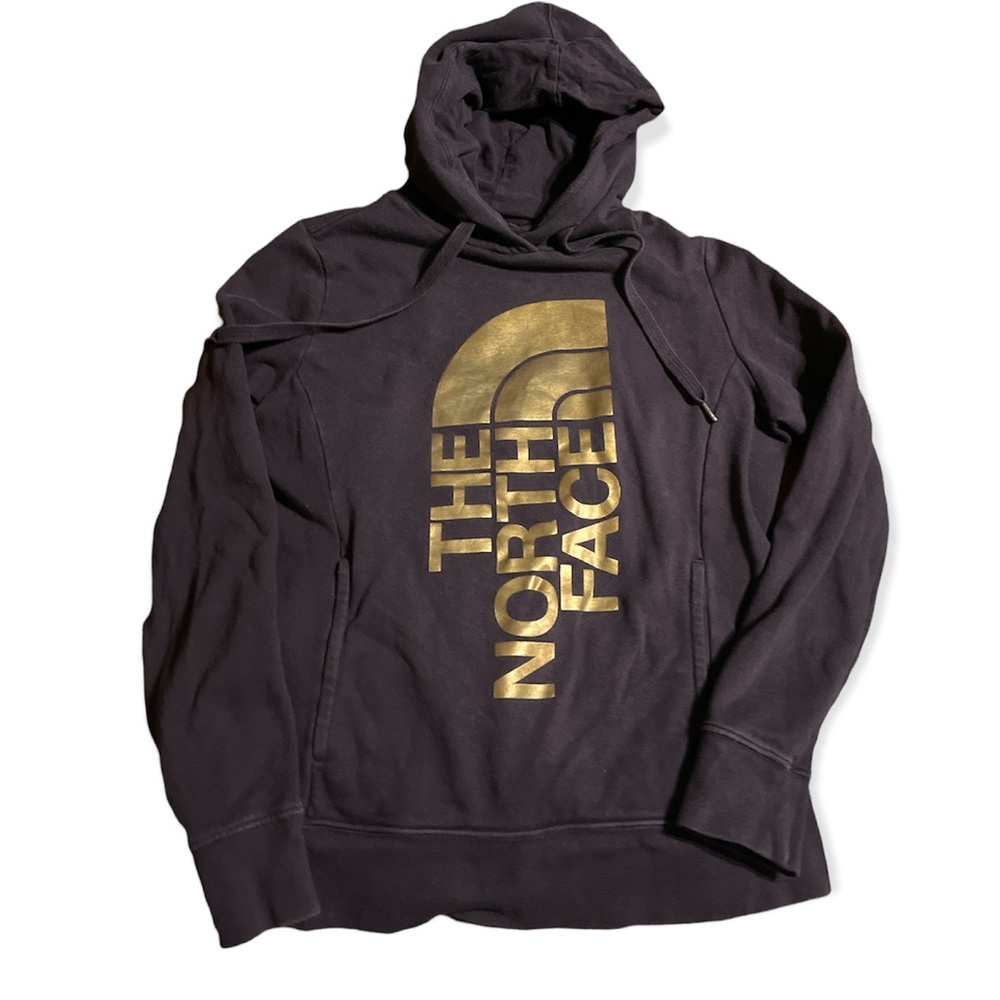 North face deep purple/grey hoodie sweatshirt womens medium - runs small fyi!